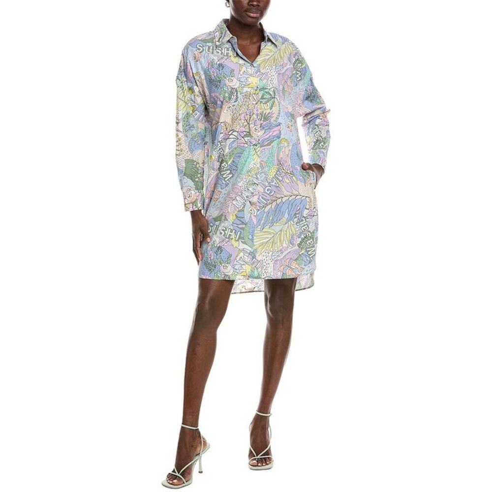 Marc Cain Womens Midi Shirtdress, Purple